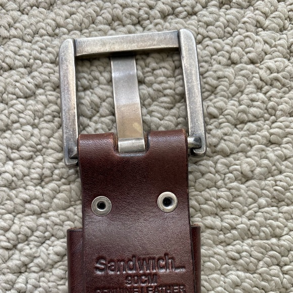 Sandwich leather denim belt. - Picture 2 of 4